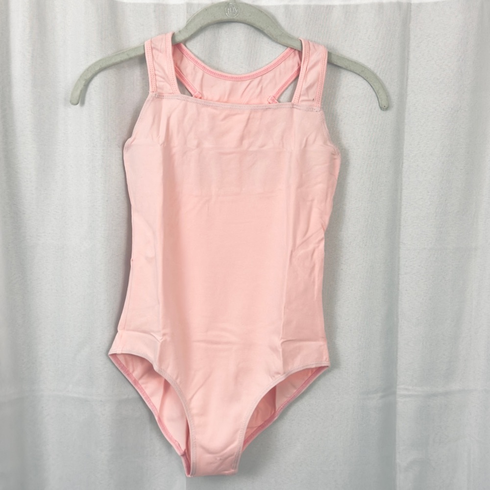 Girls (Set of 3) Light Pink Strappy Back Tank Dance Leotard EU150/US 14Yr. NWT